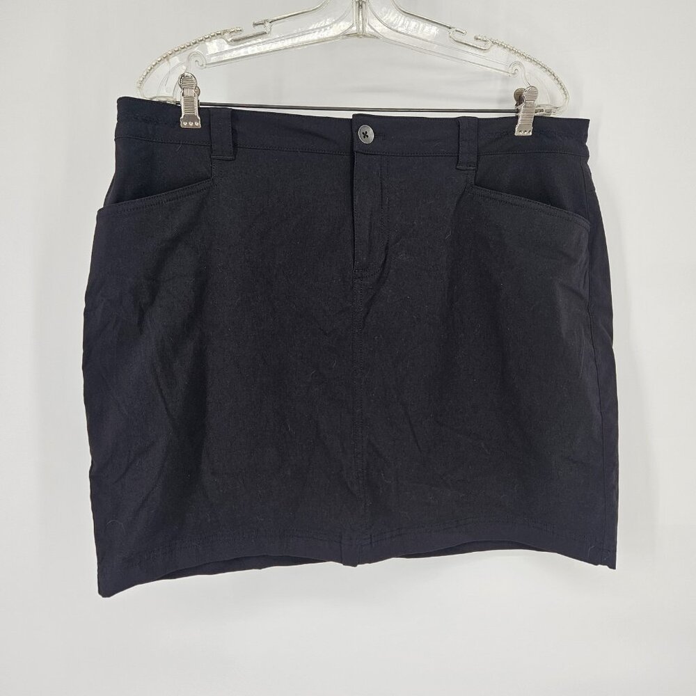 Eddie Bauer Skort Womens 14 Black Active Outdoor Stretch Zip Pockets Golf Hiking